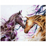 Isetegija Daimondi maalimine ploomi&otilde;itega hobused 5D &uuml;mmargused kivikestega kleebis teemanttikandid 20X30CM