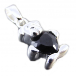 Les Tr&eacute;sors De Lily [G1655] - Pendentif Argent 'Teddy Love' noir must