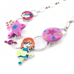 NOA [J2250] &ndash; disainerkaelakee 'Rockeuse' roosa roheline sinine Heleroosa