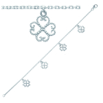 Les Tr&eacute;sors De Lily [J3078] - Bracelet Argent 'Tr&egrave;fle' argent&eacute; - 10 mm h&otilde;be