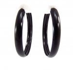 Les Tr&eacute;sors De Lily [J5960] - Cr&eacute;oles 'Chor&eacute;graphie' noir &Oslash; 40 mm must