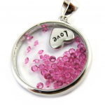 Les Tr&eacute;sors De Lily [M6224] - Pendentif Argent 'Love' rose h&otilde;be