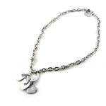 Les Tr&eacute;sors De Lily [N1794] - Collier acier 'Love' h&otilde;be