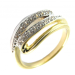 Bague Plaqu&eacute; Or 'Scarlett' dor&eacute; 2 tons 54 valge