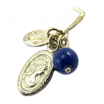 Les Tr&eacute;sors De Lily [P2560] - Pendentif Argent 'Mineralia' bleu argent&eacute; (cam&eacute;e) sinine