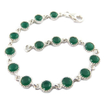 Les Tr&eacute;sors De Lily [Q9843] - Bracelet Argent artisanal 'Heaven' vert argent&eacute; - 17 cm 6 mm roheline