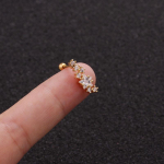 1 tk Kuldne H&otilde;be Roos Kuld V&auml;rvi Leht Tsirkoon K&otilde;hre Stud Helix Piercing Tragus Stud Conch K&otilde;rvar&otilde;ngas 6