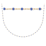 Les Tr&eacute;sors De Lily [R1092] - kullatud kaelakee  Boho  kuldsinine - 45 cm - 1 mm sinine