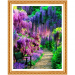 5D isetegemise maastik v&auml;rvid Wisteria puu teemantmuster, kivide teemantmaal 20X30CM