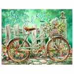 Teemanttikandid Kevadine maastik Teemantmaaling Jalgratas Mosaiik Rhinestone Pilt Kodukaunistus 20X30CM
