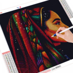 T&auml;isruudu puur Teemantmaaling Aafrika naise k&auml;sit&ouml;&ouml; 5D DIY Teemanttikandid Ristpistes portree Kodukaunistus Full Round 30x30CM