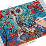 T&auml;isruudukujuline/&uuml;mmargune teemantmaaling Rhinestones loomapildid 5D DIY teemanttikandid &Ouml;&ouml;kulli mosaiigist seinakunst Full Round (20X30CM)