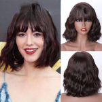 MERISIHAIR l&uuml;hikesed lainelised parukad tukkidega Must Bob parukas &otilde;lgade pikkusega parukad naistele s&uuml;nteetilisest kuumuskindlast kiust parukas