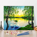 K&auml;sitsi maalitud isetegemise maal numbrite j&auml;rgi &otilde;limaal L&otilde;uend Kodukaunistus Digitaalne &otilde;limaal 40x50cm no frame