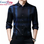 Cozy Up meeste s&auml;rgid Slim Fit kleit-s&auml;rk Kevad pikkade varrukatega vabaaja ruuduline s&auml;rk M sinine