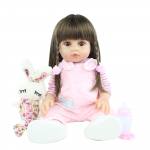 BZDOLL 48 CM T&auml;ispehmest silikoonkorpust Reborn Baby Doll Girl, 19-tolline vin&uuml;&uuml;l vasts&uuml;ndinu Bonecas s&uuml;nnip&auml;evakingitus M&auml;ngumaja magamamineku m&auml;nguasjad 48cm, Full Body Silicone