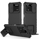 KEYSION p&otilde;rutuskindel &uuml;mbris Xiaomi POCO X4 Pro 5G X3 NFC Push Pull kaamera kaitse Live Stand telefoni kate POCO M3 M4 Pro jaoks for POCO M4 Pro 4G must