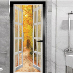 Akna v&auml;lisukse kleebis elutuppa Magamistoa DIY Isekleepuv tapeet Kodusisustus Ukseplakat Renoveerimine Lihtne kleepida 77x200cm(cut 2 pcs)