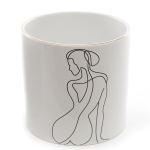 Les Tr&eacute;sors De Lily [R8312] - Kuldvalge  Arty  keraamiline potikaas - 12x12 cm valge