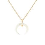 Les Tr&eacute;sors De Lily [R4487] - Disainterasest kaelakee 'Cl&eacute;opatra' valgest kullast - 15 mm (Sarv) valge