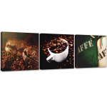 Kolmest pildist koosnev komplekt l&otilde;uendiprindiga Coffee Bean Drink 90x30 pruun