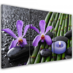 Kolmeosalise pildiga l&otilde;uenditr&uuml;kiga bambusest Zeni lillek&uuml;&uuml;nal 60x40 lilla