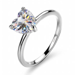 Bague Ringen New In Heart S925 Sterling Silver Sparkling 2CT Moissanite Kihlas&otilde;rmused Naistele Aastap&auml;eva Promise Ehted jet(2ct) roheline