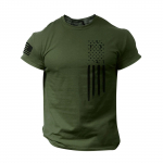 T-s&auml;rgid Meeste s&auml;rgid, Meeste Ameerika lipuga T-s&auml;rk Patriotic Tee l&uuml;hikeste varrukatega, lihaste treenings&auml;rgid L armee roheline v&auml;rv
