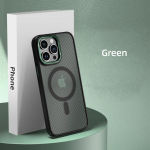 Luksuslik s&uuml;sinikkiust matt telefoni&uuml;mbris iPhone'i 14 13 12 11pro Max Magnetic Magsafe juhtmevaba laadimise jaoks, metallist silikoonist k&otilde;va kate For iPhone14 Pro Max roheline