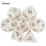 7 tk valget musta hammasratta metallist t&auml;ringut &otilde;&otilde;nes metallist mitmetahuline t&auml;ringukomplekt, mis sobib rollim&auml;nguks RPG lauam&auml;ngu kaardim&auml;nguks elevandiluuvalge