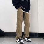 Meeste Y2K riided Baggy Cargo p&uuml;ksid mustad n&ouml;&ouml;riga p&uuml;ksid dressip&uuml;ksid Techwear Streetwear s&ouml;rkimisp&uuml;ksid meestele Korean Syle L khaki