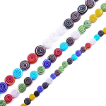6/8/10 mm segav&auml;rvilised lamedad &uuml;mmargused Millefiori klaasist lambiv&auml;rvi helmed isetegemiseks ehete valmistamiseks 6mm 65pcs