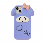 Bubble telefoni&uuml;mbris iPhone11 12 Pro Max Mini XR X XS 7 8 6 Plus SE 2020 3D Cartoon Dog Silikoonist &uuml;mbris T&uuml;drukutele For iPhne 6/6s lilla