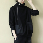 Suures suuruses puuvillane naiste talvine avar pikkade varrukatega kampsun, paksendatud &uuml;mmarguse kaelusega vabaaja s&auml;rgi v&auml;limised topid L