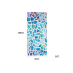 Sinise geomeetriaga aknakile privaatsus staatiline klammerduv mittekleepuv kile vitraaž Vin&uuml;&uuml;lkile p&auml;ikesekaitse aknakleebis kaunistus 45*100cm