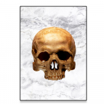 Vintage Gold Skull Art Print Poster Gooti kuldne pealuu Halloweeni skelett L&otilde;uendimaal Koljukunst kodu elutoa sisekujunduseks 21x30 No Frame
