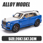 1/22 Scale Cullinan SUV Diecast automudeli m&auml;nguasi, tagasit&otilde;mmatav m&auml;nguasi koos heli ja valgusega lastele V&auml;ikelaste poiste t&uuml;drukute kingituste kollektsioon 1/22-20x7.5x7.3cm sinine