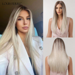 BLONDE UNICORN pitsiga eesmine pikk s&uuml;nteetiline parukas, sirge ombre, blond kiust parukad peo jaoks igap&auml;evased juustele m&otilde;eldud parukad, kuumakindlad