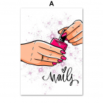 Moodne k&uuml;&uuml;nelakk Lilleplakatid ja prindid Seinakunst Manik&uuml;&uuml;r Ilusalong L&otilde;uendimaaling Kaasaegne t&uuml;drukutuba Kodukaunistus A4 21X30cm No Framed