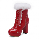 Naiste poolsaapad &uuml;mmargune varvas platvorm Paks k&otilde;rged kontsad t&otilde;mblukk L&uuml;hikesed saapad Naiste Moodsad kingad S&uuml;gis Talv Sinine Roheline 46 37