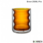 BORREY 250Ml Kahekordse seinaga klaasist kohvitassi kruus Spiraalne 3D klaasist kruus Kuumakindel klaasist teepiimatass Unikaalne kontori joogikruus Green cup(250ML)