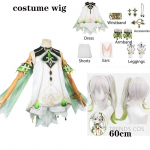 Nahida Cosplay Kost&uuml;&uuml;m V&auml;iksem Lord Kusanali T&auml;iskomplekt Kleit K&otilde;rvad Parukas Nahida kost&uuml;&uuml;mid Comic Coni jaoks XXXL-(Full set+wig)