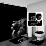 4 tk Lion seeria du&scaron;ikardinate komplektid vannitoa libisemiskindlatele vannitoavaipadele kaas WC kate vannimatt