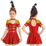 Lastele T&uuml;drukutele Tsirkuse Ringmasteri Kost&uuml;&uuml;mid Halloweeni Cosplay Peo Meeldiv Kleit L&uuml;hikeste Varrukatega Kleit Mini Silindriga 7-8 Years kuninglik sinine v&auml;rv