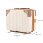 K&auml;eshoitav 14-tolline kosmeetikatoodete hoiupagasikohver Reisivana kosmeetikakott, kohver, kriimustuskindel beež