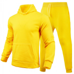 S&uuml;gistalvine dressi&uuml;likond Meeste 2-osalised t&auml;iskapuutsiga komplektid Meeste komplektid &Uuml;likond Meeste Fliisist Sport-Hoodie Dressip&uuml;ksid Kaheosalised komplektid L kollane