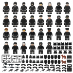 30 tk MOC Black SWAT Special Forces ehitusploki m&auml;rulifiguur S&otilde;jav&auml;epolitsei tegevusfiguuride m&auml;nguasjade komplekt
