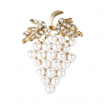 Elegantne naiste Faux Pearl Rhinestone Grapes Pross Pin Kleit Sall Aksessuaar