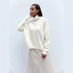 Kootud topid &uuml;hev&auml;rvilised pikkade varrukatega avarad riided s&uuml;gis- ja talvemood Pulloverid Naiste kilpkonnad kampsunid 30404 S valge