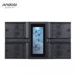 Andoer NP-FZ100 4-kanaliline LCD-kaamera akulaadija asendus Sony A7III A9 A7RIII A7SIII jaoks DMW-BLF19E UK
